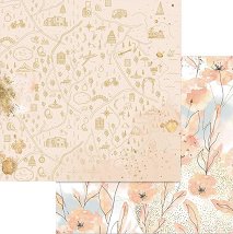 Хартия за скрапбукинг - Акварелни цветя