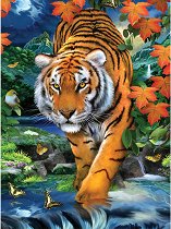 Рисуване по номера с акрилни бои - Тигър
