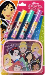 Детски комплект с гланцове за устни и несесер - Disney Princess - балсам