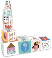 Кула от кубчета Vilac - Животни и числа - играчка