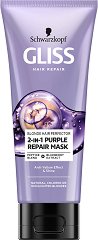 Gliss Blonde Hair Perfector 2 in 1 Purple Repair Mask - душ гел