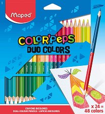 Двустранни цветни моливи Maped