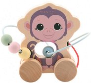 Дървен лабиринт на колела Joueco - Маймунка - играчка