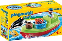 Детски конструктор Playmobil - Рибар с лодка - играчка