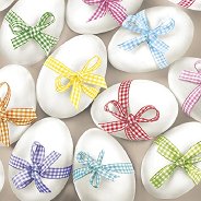 Салфетки за декупаж - Яйца с цветни панделки