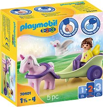 Playmobil 1.2.3 - Фея с карета и еднорог - 