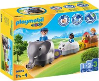Детски конструктор Playmobil - Влакче с животни - играчка