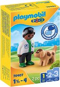 Playmobil 1.2.3 - Ветеринар с куче - фигури