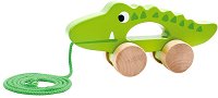 Дървена играчка за дърпане Tooky Toy - Крокодил - играчка