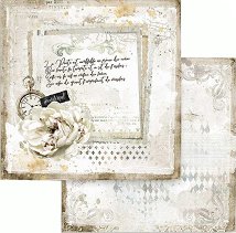 Хартия за скрапбукинг Stamperia - Писмо и часовник