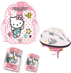 Детска каска и протектори - Hello Kitty - 