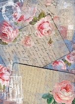 Декупажна хартия - Писма и рози