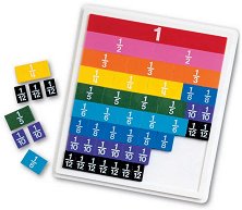 Цветна таблица с дроби Learning Resources - творчески комплект