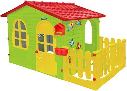 Детска сглобяема къща с ограда и дъска за рисуване Mochtoys - играчка