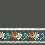 Салфетки за декупаж Ambiente - Баварски цветя със сиво