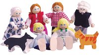 Дървени куклички Bigjigs Toys - Щастливо семейство - играчка