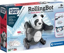 Робот за сглобяване Clementoni - Търкаляща се панда - играчка