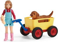 Момиче с куче и количка - фигура