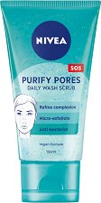 Nivea Purify Pores Daily Wash Scrub - маска