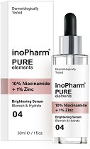 InoPharm Pure Elements 10% Niacinamide + 1% Zinc Brightening Serum - дезодорант