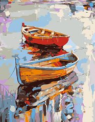Рисуване по номера с акрилни бои - Лодки