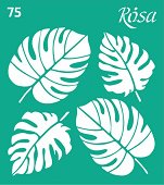 Самозалепващ шаблон Rosa - Листа на Монстера