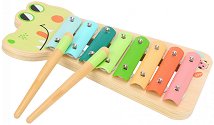 Дървен ксилофон Tooky Toy - Веселият крокодил - играчка