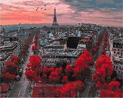 Рисуване по номера Gradientti - Алените цветове на Париж