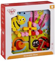 Дървен лабиринт Tooky Toy - Насекоми - играчка
