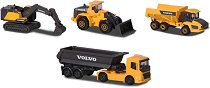 4 метални строителни машини Majorette Volvo - играчка