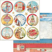 Хартии за скрапбукинг Stamperia - Коледни кръгове