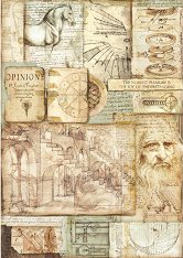 Декупажна хартия Stamperia - Произведения на Леонардо