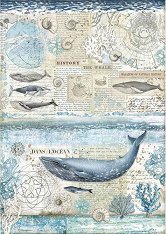 Декупажна хартия - Син кит
