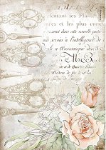 Декупажна хартия Stamperia - Ножици и рози