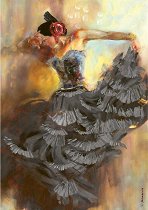 Декупажна хартия - Фламенко танцьорка