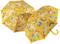Детски чадър с променящ се цвят - Фея на дъгата - 