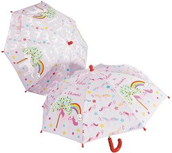 Детски чадър с променящ се цвят - Феята на еднорози - 