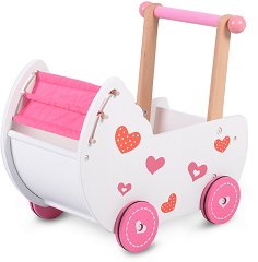 Дървена ретро количка за кукли Moni - играчка