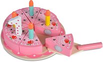 Дървена торта за рязане Moni - Happy Birthday - играчка