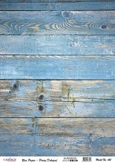 Декупажна хартия - Сини дървени дъски
