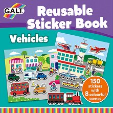 Galt: Превозни средства - книжка със стикери за многократна употреба Vehicles - Reusable Sticker Book - 