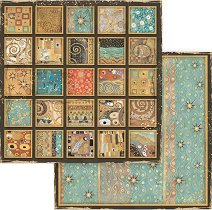 Хартия за скрапбукинг - Климт: квадратни текстури