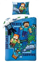 Детски двулицев спален комплект от 2 части - Minecraft: Sea - 