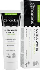 Nordics Ultra White Charcoal + Matcha Organic Toothpaste - мокри кърпички