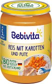 Bebivita - Био пюре с ориз, моркови и пуешко месо - пюре
