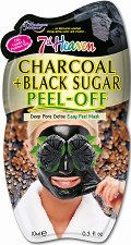 7th Heaven Charcoal & Black Sugar Peel-Off Face Mask - паста за зъби