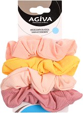 Скрънчи ластици за коса Agiva - крем
