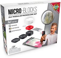 Детски модулен микроскоп Eastcolight - Micro-Blocks 3 в 1 - 