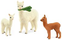 3 фигурки на семейство алпаки Schleich - образователен комплект