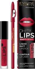 Eveline Oh! My Lips Matte liquid lipstick & liner - сенки
